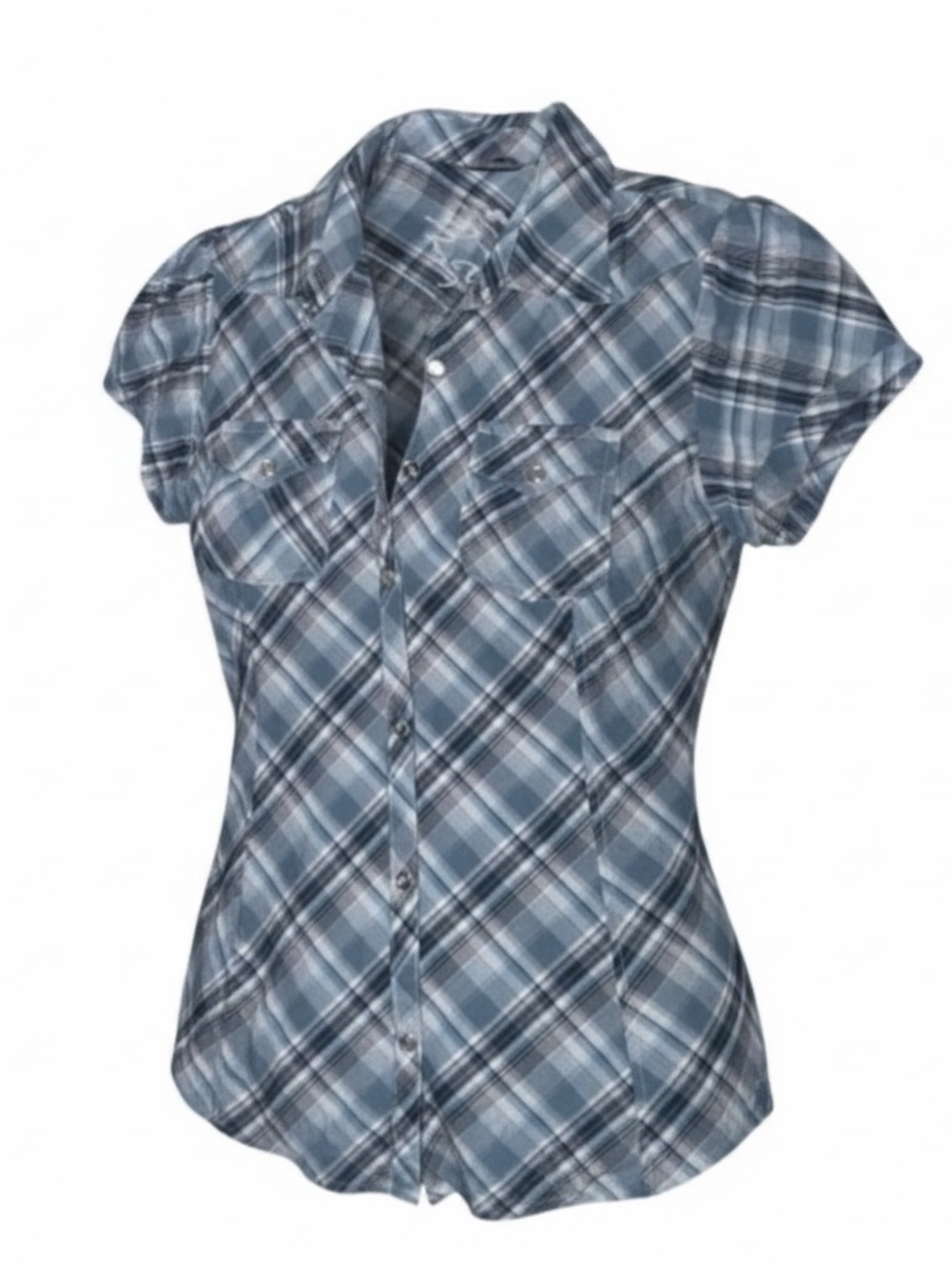 Harley-Davidson Blue Plaid Short Sleeve Shirt
